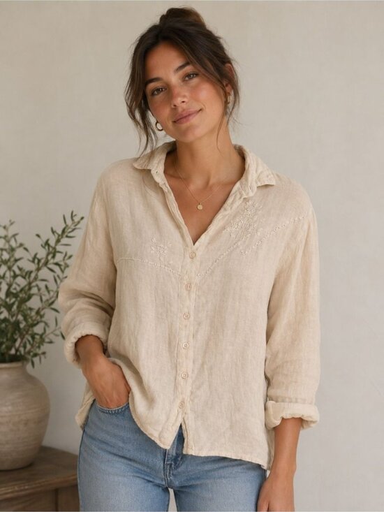 gossi Tops - Gossi Linen Button Down Shirt Women's Size 40 Medium USA Vintage